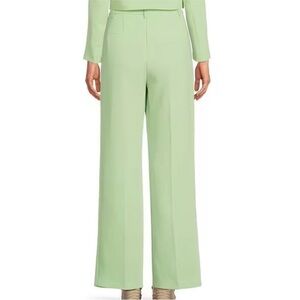 GIANNI BINI Hartley Crepe Pleated Straight Wide Leg Coordinating Pants Green 0